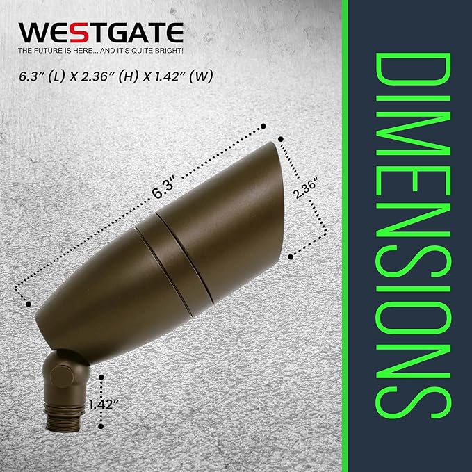 Westgate LED Spot Light - Antique Brass Finish 3CCT Selectable 12-24V Deck Driveway Landscape Recessed Lighting Can Lights Pot Lights Outdoor Dimmable High Hats Garden Patio Accent.