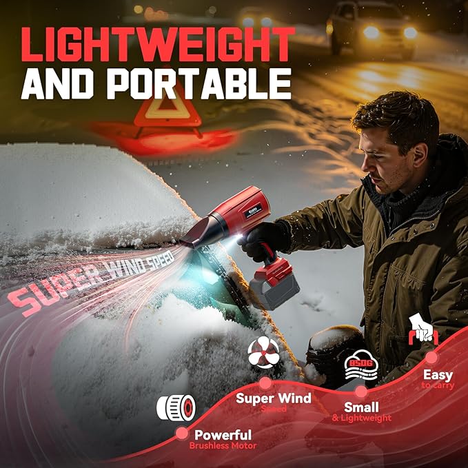800000 RPM Leaf Blower Compatible with Milwaukee 18V: Ecarke Cordless Dust Blower Electric Turbo Jet Blower Handheld Battery Powered with Brushless Motor for Patio Garden Lawn (No Battery)