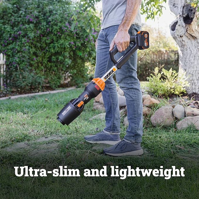 WORX Nitro Cordless Leaf Blower Electric Blower with 410 CFM &amp 130 MPH Blowers for Lawn Care with 3.8 Lbs 4.0 Ah Battery &amp Charger Included WG543