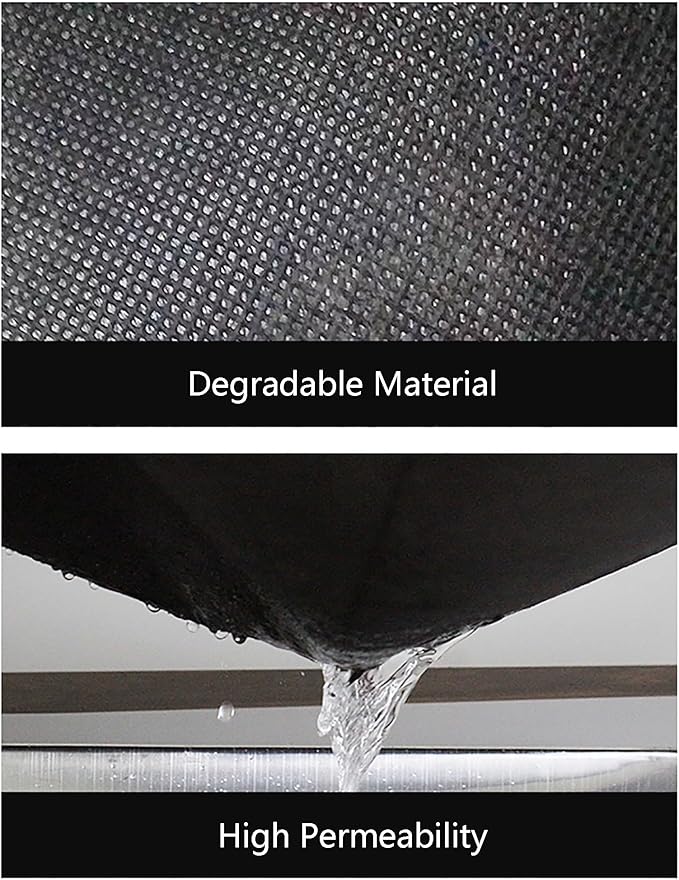 Weed Control Membrane High Permeability Weed Barrier Fabric Resistant Ground Cover Membrane Landscape Fabric for Artificial Grass Patios Paths Flower Beds(1 * 1m-50pcs)