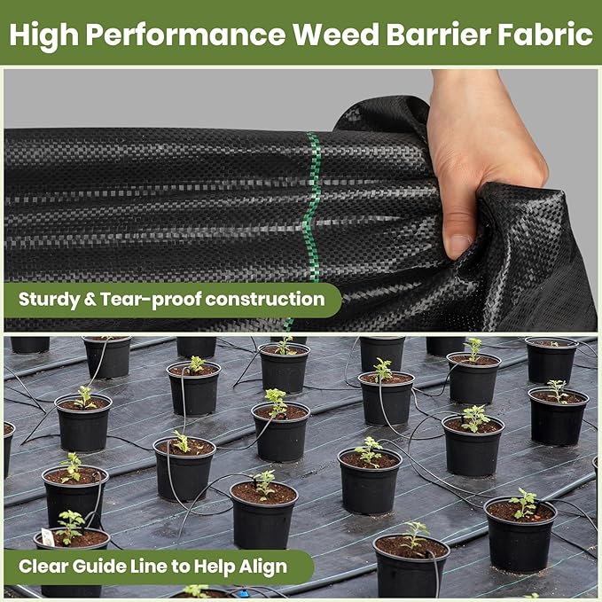 75g/2.64oz Driveway Fabric Heavy Duty Woven Landscape Fabric Garden Weed Barrier Fabric Weed Control Fabric Geotextile Fabric for Landscaping Weed Block Gardening Mat0.4-6m(0.5 * 500m)