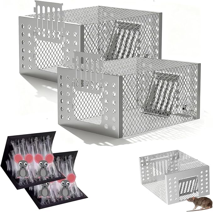 Eaglever Mouse TrapEaglever Stainless Steel Mouse Trap Stainless Steel Continuous Mouse Cage Trap Easy to Set Mice Catcher for Indoor and Outdoor (2)