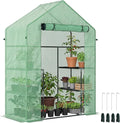 Outsunny 56 x 29 x 76 Portable Walk-In Garden Greenhouse with Built In 3-Tier Shelves