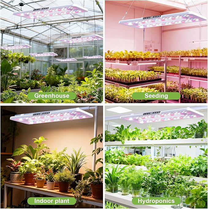 22 x 10 Grow Lights for Indoor Plants and Vegetables Full Spectrum LED Growing Lamp for Indoor Garden Greenhouse - Features Two Smart Light Mode 12~23H Timer - 1 Pack (1 Pack White)