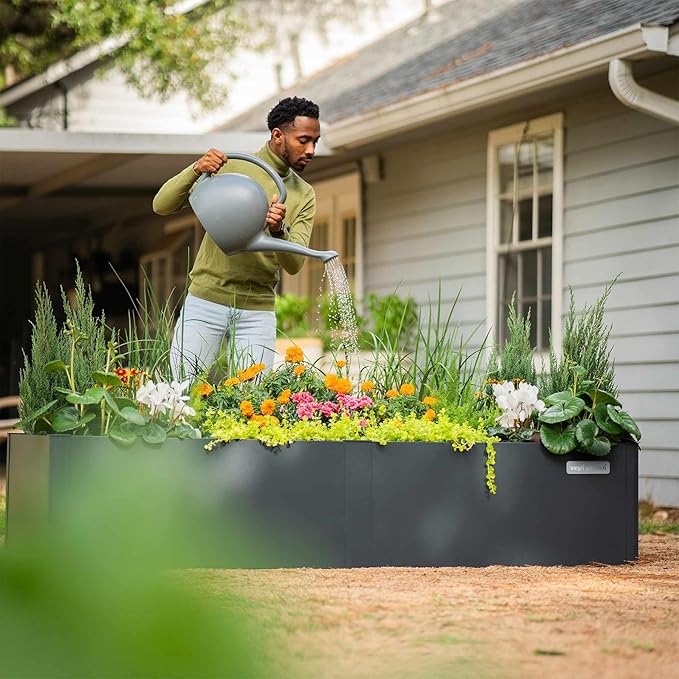 Vego Garden 17 Tall 41 Wide Extension Kit for Modern Raised Garden Beds Urban Charcoal