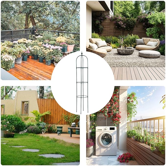 Obelisk Trellis - Garden Obelisk Trellis for Climbing Plants | Metal Plant Obelisk | Heavy Duty Gardening Support Frames | Flower Climbing Frame | Potted Flower Support | Rose Stand for Indoor Outdoor