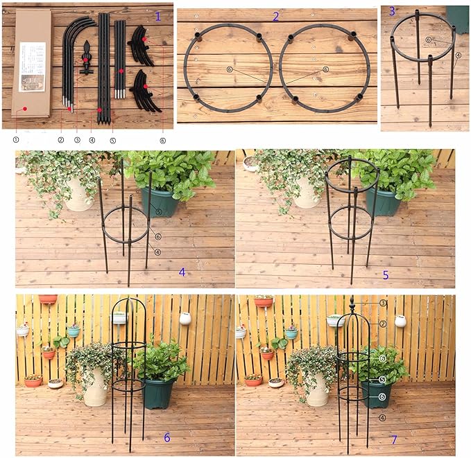 Tower Obelisk Garden Trellis U-Shaped Plant Stand Flower Climbing Frame Rust-Resistant Stainless Steel Flower Support
