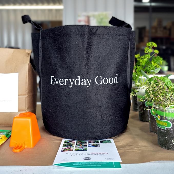 Gardenuity Everyday Good Garden – Live Bonnie Plants Miracle-Gro Pour &amp Feed Plant Food Soil &amp 5-Gallon Grow Bag – Patio Herb Garden Kit for Beginners