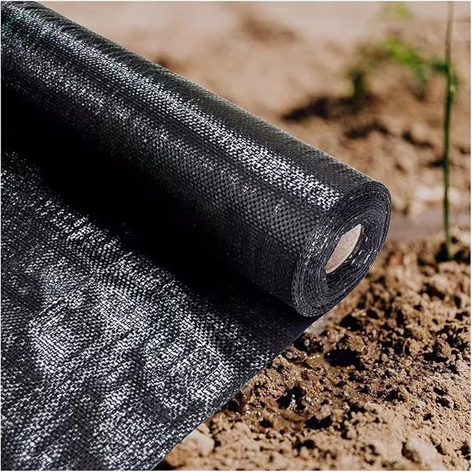 Heavy Duty Weed Barrier Fabric - Ground Cover Membrane for Vegetable Gardens 90gsm Black(0.6mx40m)