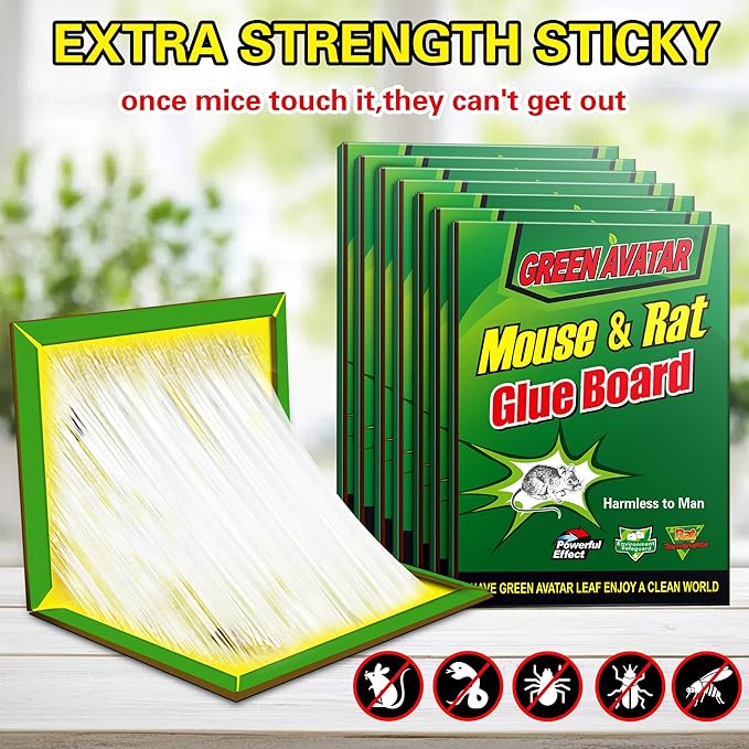 Ezoon 36 Pack Large Mouse Glue Traps with Enhanced Stickiness Sticky Rat Traps Sticky Snake Trap Mouse Traps Sticky Pad Board for House Indoor Outdoor Easy to Set Extra Large (8.3 x 12)