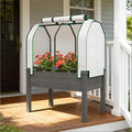 Raised Garden Bed with Legs &amp Retractable Cover 46.9 Tall Planter Box with Non-Woven Fabric Elevated for Vegetables Herbs Flowers Outdoor Patio Balcony 88 LB Capacity (Dark Gray)