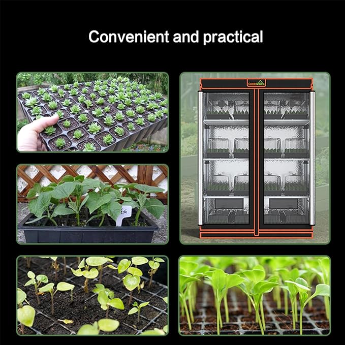 48x24x72 Multi-Storey Grow Tent Extra-Large Observation windows Heavy-Duty 600D Mylar Plant Tent Waterproof Growing Tents Fit in Indoor Planting Hydroponics 4-Layers of seedlings