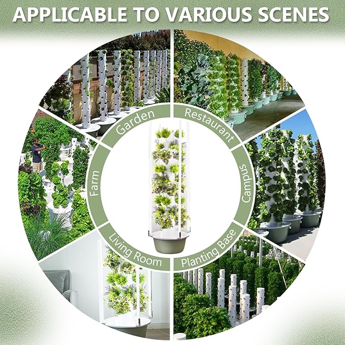 Vertical Hydroponics Garden Tower Automatic Water Hydroponic Tower Vertical Garden Kit Indoor Gardening System for Green Vegetables and Fruits9 Layers