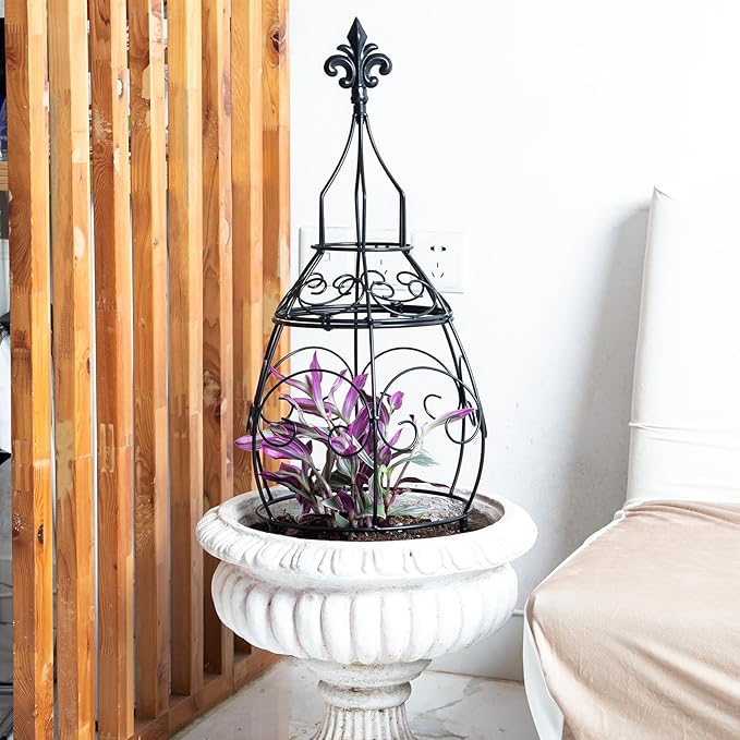 29-Inch Garden Trellis Obelisk - Durable Metal Support for Indoor &amp Outdoor Climbing Plants Perfect for Vertical Gardening &amp Potted Plants Stylish Design for Home and Garden
