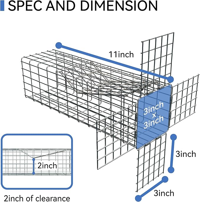 One Way Door for Squirrels Excluder Humane Squirrel Traps OutdoorM Reusable Squirrel and Rodent Trap with Copper Mesh for Chipmunks Mice Rats Includes DIY Installation Kit