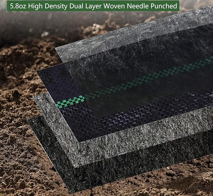 Weed Barrier Landscape Fabric Heavy Duty Cover Weed Cloth Anti-Weed Gardening Mat Premium Weeds Control for Flower Bed Pavers and Other Outdoor Projects