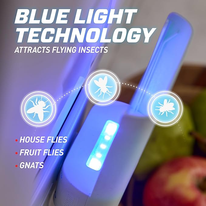 Ortho Home Defense Max Indoor Flying Insect Trap Light Trap for House Flies Fruit Flies and Gnats 1 Plug-in and 4 Refills