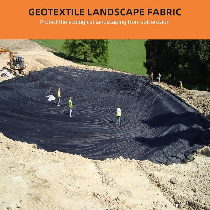 Geotextile Landscape 6ft x 300ft &amp 6oz Geotextile Fabric PP Drainage 350N Tensile Strength &amp 440N Load Capacity for Driveway &amp Road Stabilizationr Erosion Control French Drains