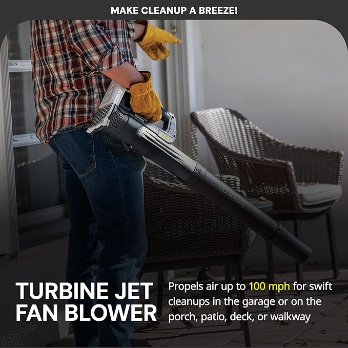 Sun Joe 24-Volt Cordless Compact Turbine Leaf Blower 100 MPH Air Speed 280 CFM Airflow