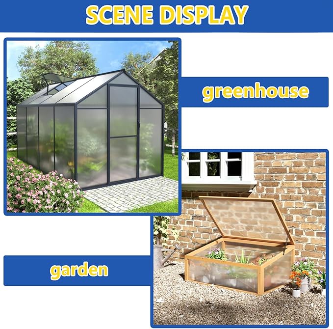 Polycarbonate Greenhouse Panels Twin-Wall Polycarbonate Sheet Clear Panels for GreenhouseOutdoor Garden Plant Stand Roof (47.2''H x 23.6''W x 0.32 T 14)