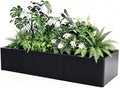 IDEALHOUSE 54x20 Metal Planter Box with Drainage Holes &amp Rounded Corners – Modern Heavy Duty Steel Raised Garden Bed with Snap-On Assembly for Patio Gardening &amp Balcony