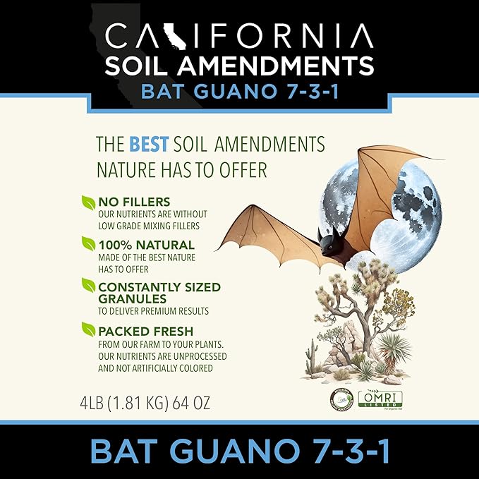The Bud Grower | California Hot Soil Premium Bat Guano | 4 lbs of Fine Powder 100% Organic Bat Guano | All-in-One Grow Tent Kit's &amp Supplies