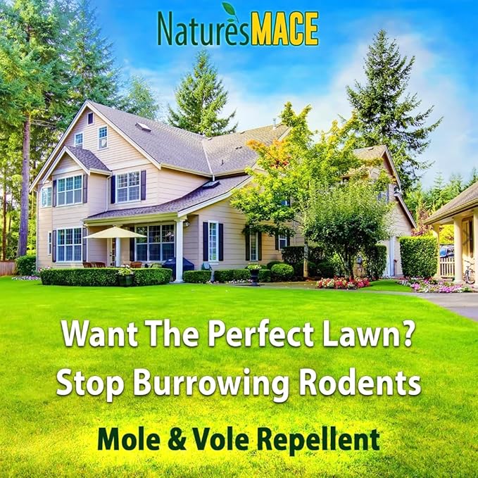 Nature’s MACE Mole and Vole MACE Mole Repellent for Lawns Vole Repellent for Outdoor Use Plant-Safe Castor Oil Granules 10 lb Bag