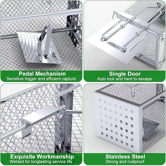 Humane Mouse Trap Live Mouse Traps Catch and ReleaseOne-Way Door Rodent Trap for Indoor &amp Outdoor UseHumane Rat Trap for Small RodentsMiceVoles &amp Squirrels