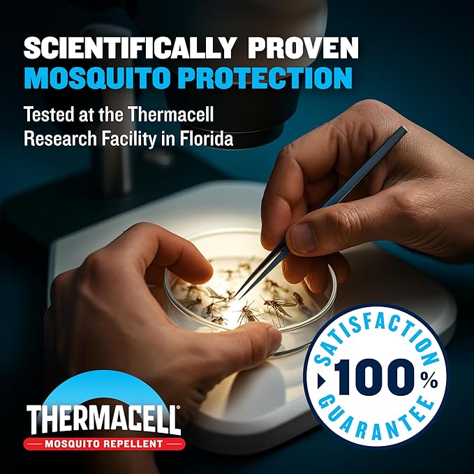 Thermacell Rechargeable Mosquito Repeller Refills Advanced Repellent Formula Provides 20 Foot Protection Zone Compatible with Thermacell E-Series &amp Radius Only No DEET Spray or Flame