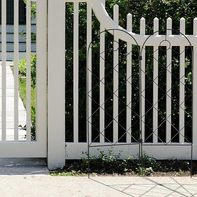 Angoily 2pcs Garden Plant Climbing Trellis Supports for Tomatoes and Vines Foldable Iron Plant Stakes with Firm Climbing Frame for Outdoor Garden Planting
