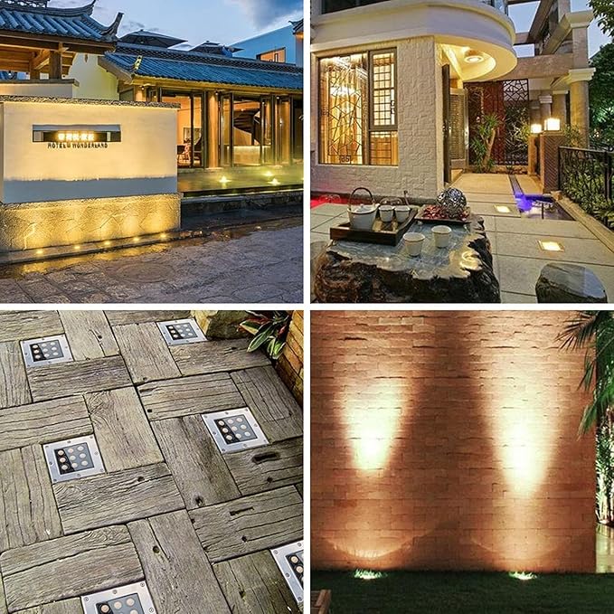 Square LED Recessed Spotlight - Outdoor Waterproof IP67 DC12V Low Voltage for Gardens Terraces Pool Paths Architectural Lighting