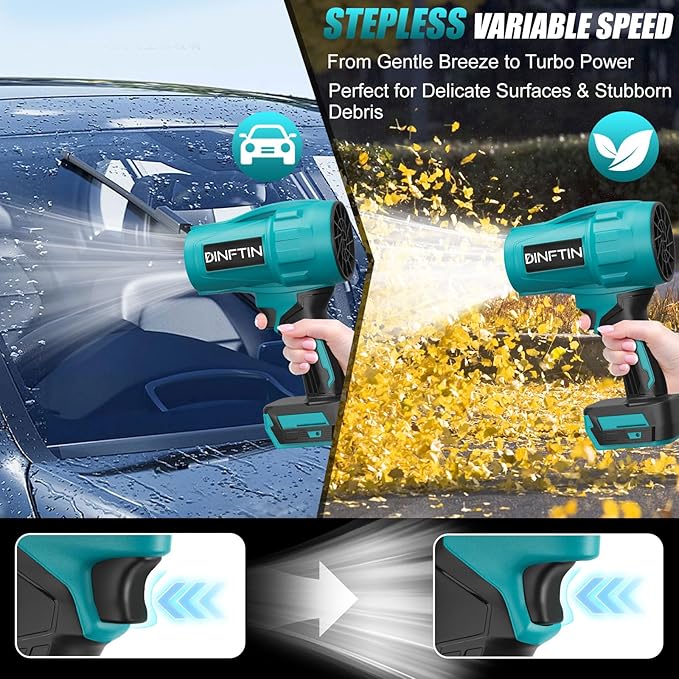 Brushless Cordless Leaf Blower Compatible for Makita 18V Battery(Tool Only) 125MPH 430CFM Variable Speed Turbo Blower Lightweight Handheld Blower for Lawn Garage Snow Patio