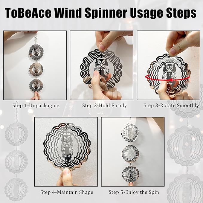 Owl Bird Deterrents for Outside3D Stainless Steel Wind Spinners Outdoor DecorReflective Bird Scare Discs SetShiny Bird Reflectors to Keep Woodpecker Pigeon Away from House Patio Yard Porch