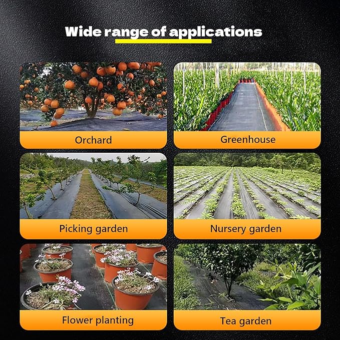 Weed Barrier Landscape Fabric Heavy Duty Commercial Driveway Fabric Weed Control Garden Cloth for Gravel Greenhouse Construction Projects Easy Setup(0.8x200m)