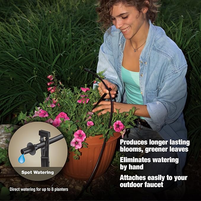 Rain Bird PATIOKIT Drip Irrigation Patio Watering Kit Connects to Faucet 1/4 Drip Tubing