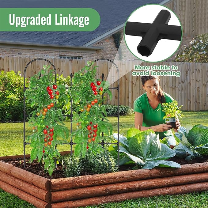 Trellis for Climbing Plants Outdoor | Metal Plant Support TrellisTomato Climbing Stakesfor Garden Balcony Backyard Tomato Flowers Vine Ivy Clematis