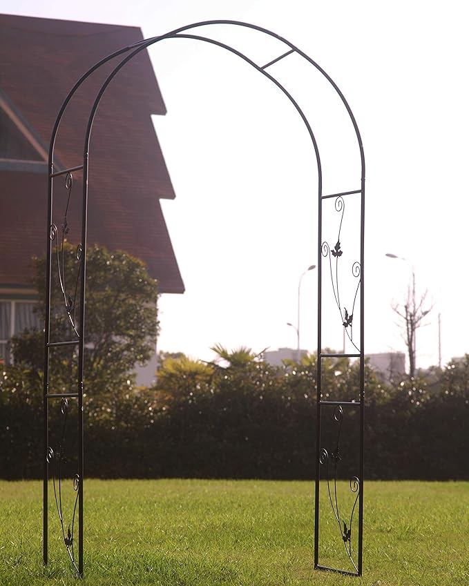 1. GO Steel Garden Arch 7'5'' High x 3'7'' Wide Garden Arbor for Various Climbing Plant Outdoor Garden Lawn Backyard