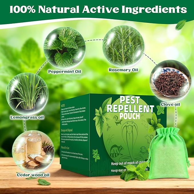 Bee and Wasp Repellent Pouches Natural Peppermint Oil Wasp Repellent for Indoor Outdoor Home Kitchen Bee Bug Deterrent Trap Poisoning Repels Yellow Jacket Hornet Safe for Pet Kids (16 Pack)