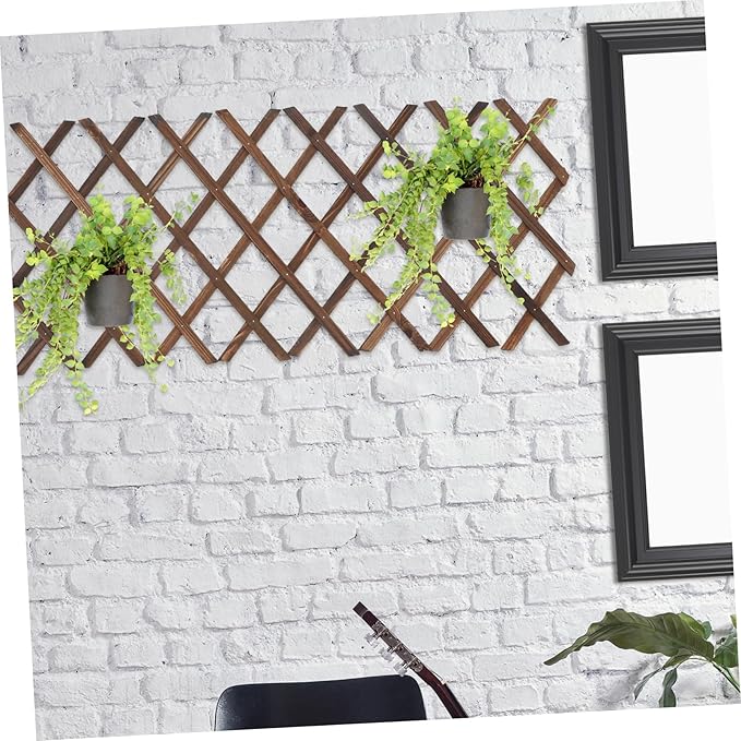 TOYANDONA Expandable Wooden Garden Trellis for Climbing Plants 55x12.3 Natural Cedar Fence Panel Outdoor Privacy Screen for Patio and Balcony Decor