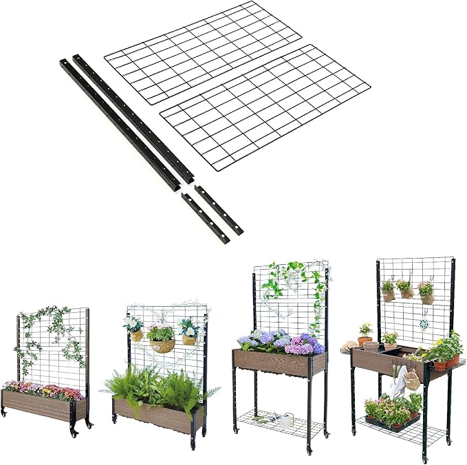 Everbloom Raised Garden Bed Trellis Assembly Kit Heavy Duty Galvanized Powder Coated Stainless Steel 36 L x 33 H T333615K2