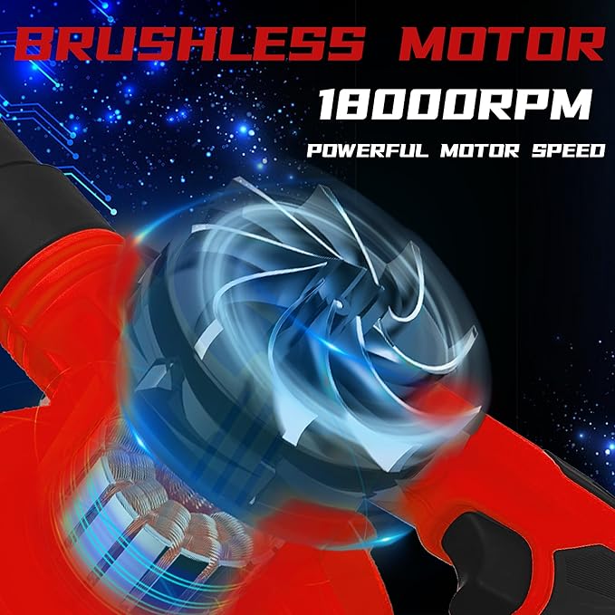 Cordless Leaf Blower for Milwaukee Battery2-in-1 Handle Electric Blower + Vacuum Cleaner 6 Variable Speed Up to 180MPHElectric Jobsite Air Blower with Brushless Motor (Only Tools)