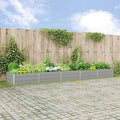 Galvanised Steel Raised Garden Bed Metal Planter Box for Outdoor Plants Vegetable Herb 188.98x39.37x17.72 Light Gray-827