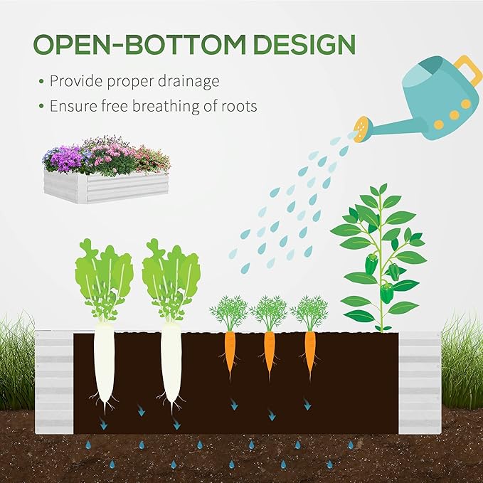 Elevated Metal Garden Bed with Greenhouse Top 48”x36” Outdoor Planter with 2 Adjustable Windows to Optimize Growing for Fruits and Flowers Clear Cover Included