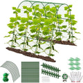 Cucumber Trellis for Raised Bed U-Shaped Garden Trellis for Climbing Plants Outdoor Arch Plant Support Vegetables Trellis with Climbing Net Tunnel Plant Support Stand for Vine Pea Zucchini