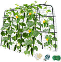 Cucumber Trellis for Raised Bed and Garden 47 H x 63 W U-Shaped Metal Garden Trellis for Climbing Plants with Nylon Netting Vegetable Support Frame