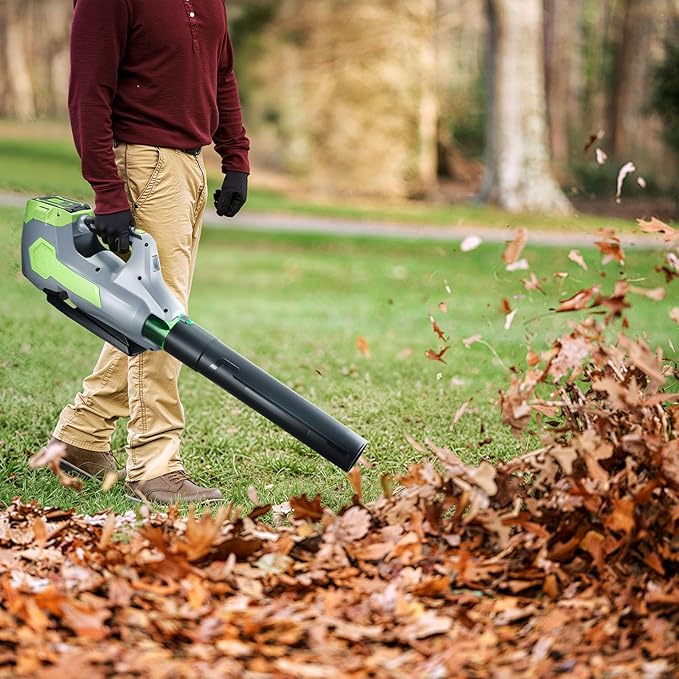 VEVOR 60V Cordless Leaf Blower with Brushless Motor 650 CFM/125 MPH Battery Powered Electric Leaf Blowers for Lawn Care with 5Ah Battery and Fast Charger 3 Speed Control