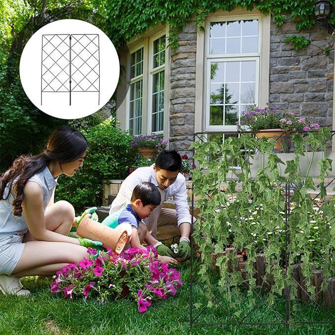 2pcs Green Plant Climbing Trellis 20x53cm Folding Garden Trellis for Climbing Plants Outdoor Support Frame for Vines and Flowers