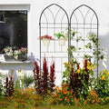 4 Pack Metal Garden Trellis 78.7 X 19.7 Rust-Resistant Trellis for Climbing Plants Outdoor Flower Support Black Iron Black Sturdy Material Outdoor Use Durable Garden Decor