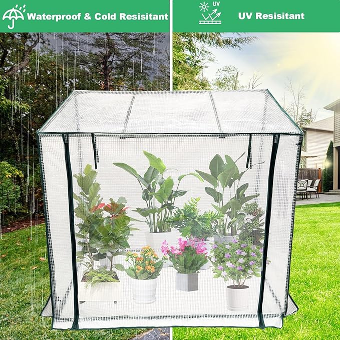 Mini Greenhouse Outdoor Molicoci Portable Green House 47.2 x31.5x47.2 Inch Waterproof UV-Resistant Heavy Duty Greenhouses with Durable PE Cover Use in Indoor &amp Outdoor for Seedling Plants Flower