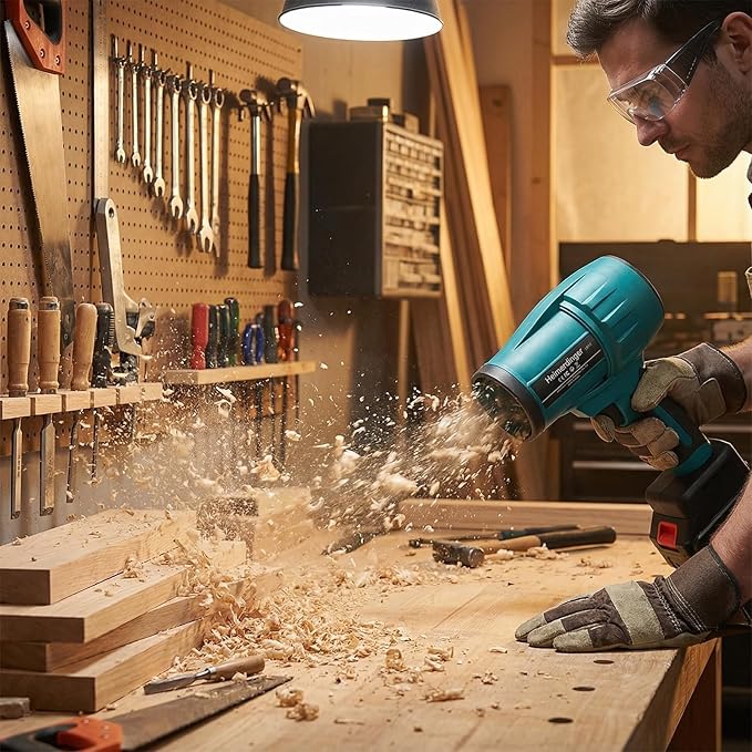 Cordless Leaf Blower Compatible with M@Kita 18V Battery - 35000 RPM High Velocity Electric Air Duster &amp Turbine Fan for PC Cleaning Woodworking Sawdust Yard Debris - Lightweight Handheld Blower